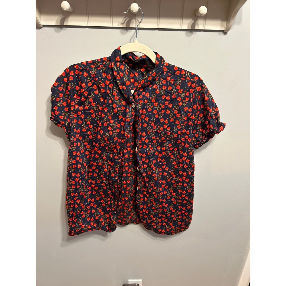 J.Crew Liberty Art Fabrics Floral Button Down Pajama Shirt Womens Medium